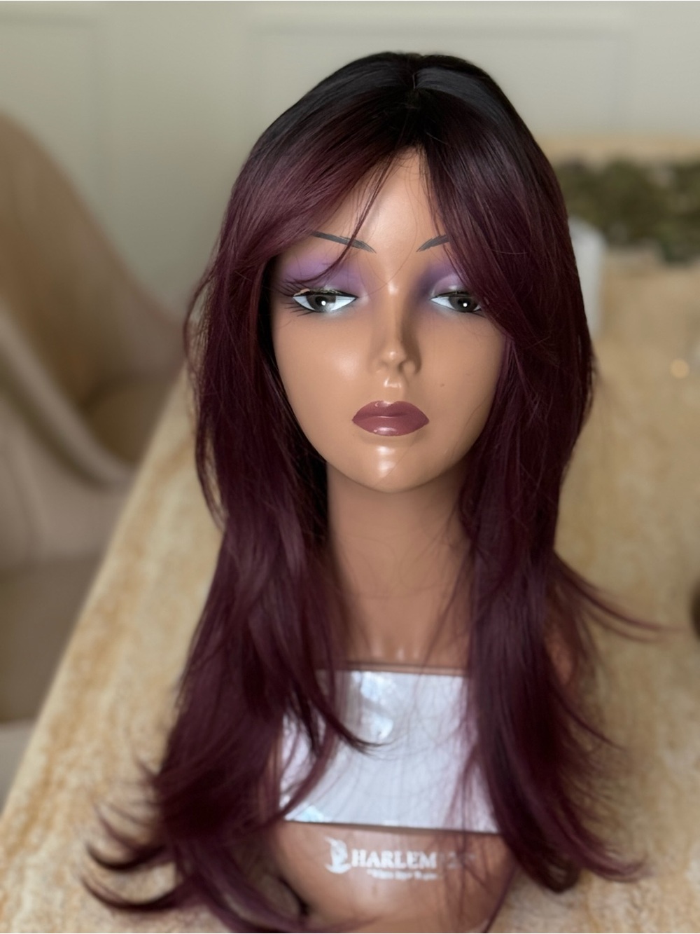 BNWT-Deep Burgundy Layered Wig for Women